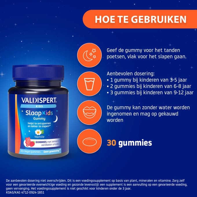 Valdispert - Sleep Kids Natural - 2 x 30 gummies - Voordeelverpakking