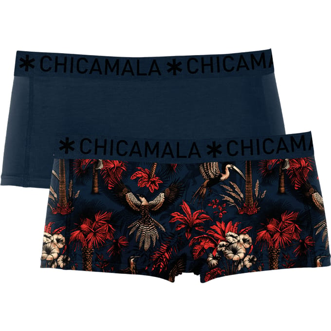 Muchachomalo Girls 2-pack boxer shorts print + solid