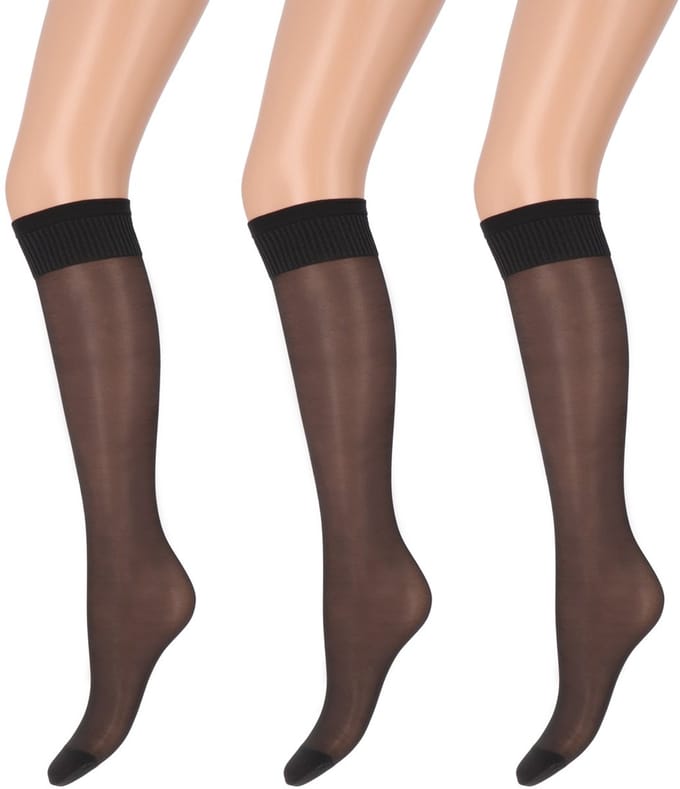 Marianne - Dames Kneehighs Antipress Lycra Panty - 20Den - 3-Pack - Maat One Size - Anthracite
