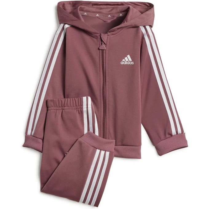Baby trainingspak met volledige capuchon in polyester adidas Essentials Three Stripes Shiny