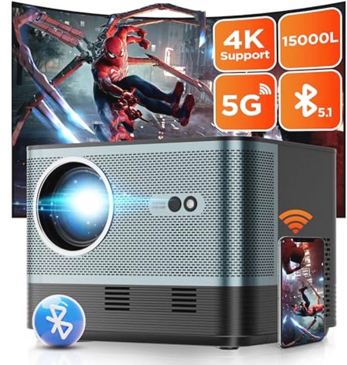 Trapeziumcorrectie HDMI Projector met Full HD 1080P en 4K Ondersteuning voor Thuisbioscoop