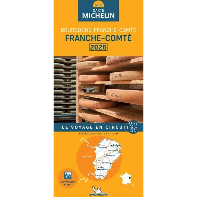 Michelin Wegenkaart 520 Franche-Comté 2026 - Regionale Kaarten Michelin