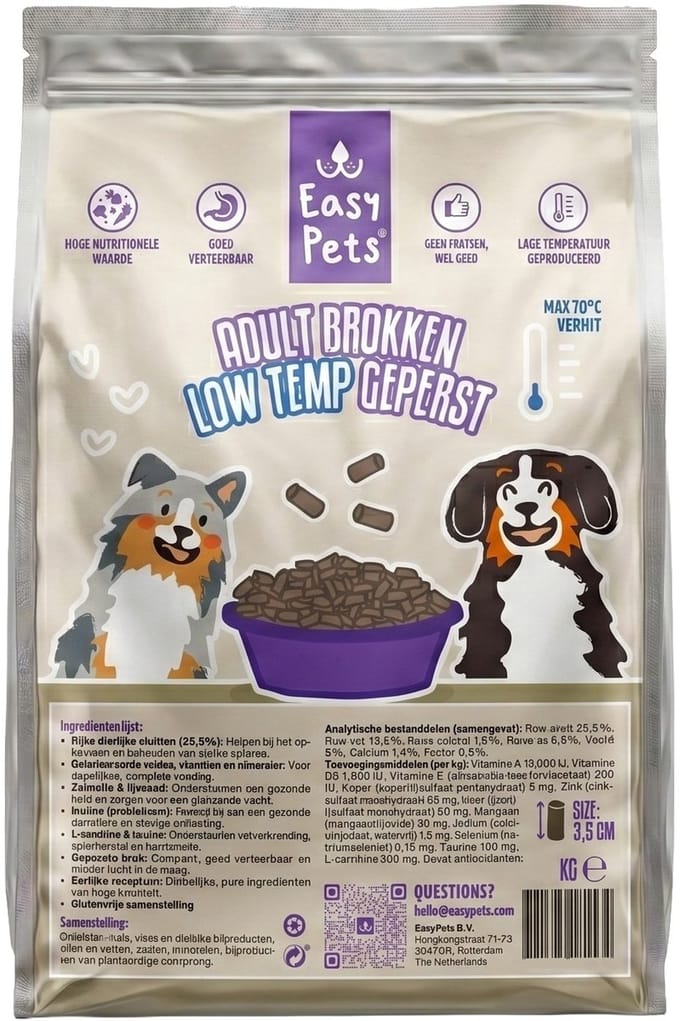 2 kg Easypets low temp hondenbrok adult hondenvoer