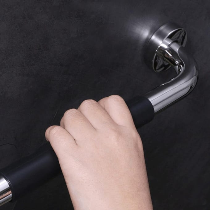 19.6 Inch Anti-Slip Douche Handgreep RVS Badkamer Handgreep Met Siliconen Beklede Grip 50cm black