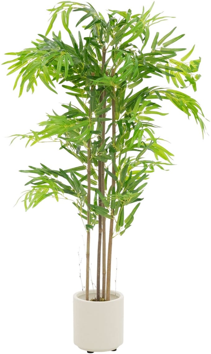 Kunstbamboe 120 cm kunstplant met echt houten stam ML design