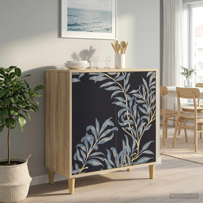vidaXL - Dressoir - DOKKUM - Sonoma - 69 - x - 33 - x - 75 - cm - Bewerkt - hout