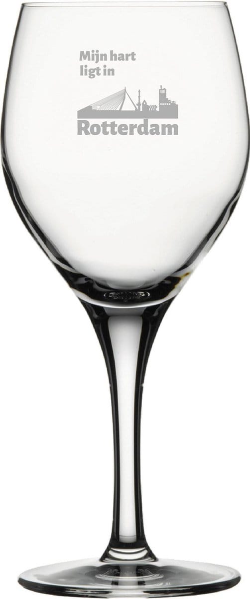 Gegraveerde Rode wijnglas 42,5cl Rotterdam