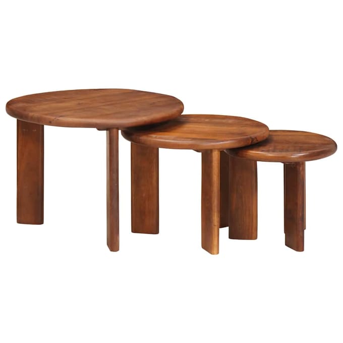 vidaXL - Nesting - Koffietafels - 3 - st - Honing - bruin - Ø - 54 - x - 40 - cm