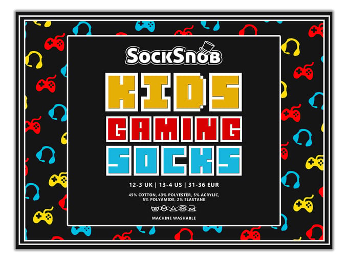 Set van 3 nieuwe game-sokken voor kinderen - Rood / Blauw / Geel