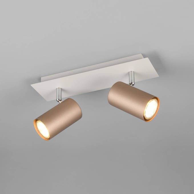 Trio Lighting Marley plafondspot bruin/lichtgrijs 30 x 9 cm 2-lamps metaal