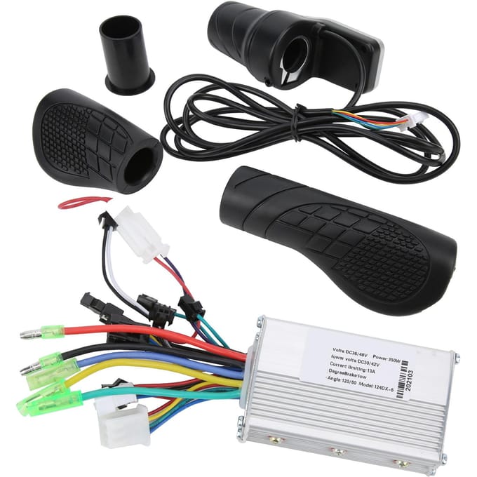 36V48V 350W Borstelloze Controller met LCD en 124DX Halve Draaigas Set voor Elektrische Scooter black