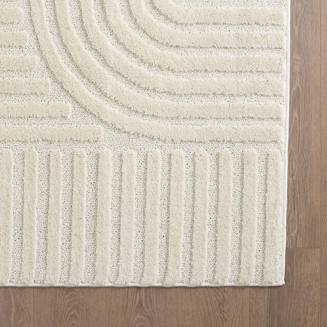 Japandi ART - Vloerkleed Boho - Scandinavisch - Laagpolig Effen - Creme- 120x170 CM