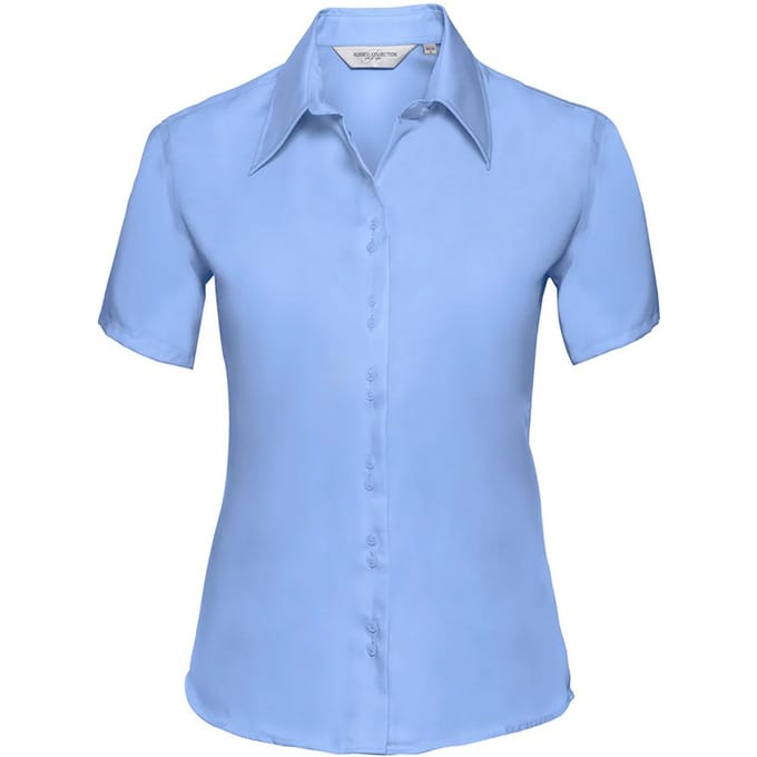 Russell Collection Dames/Dames Ultimate Non-Iron Shirt met Korte Mouwen (Heldere lucht)