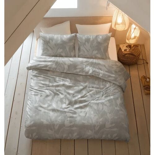 Sleeptime Dekbedovertrek Rosa Grijs - Eenpersoons 140 x 200/220 cm + 1 kussensloop