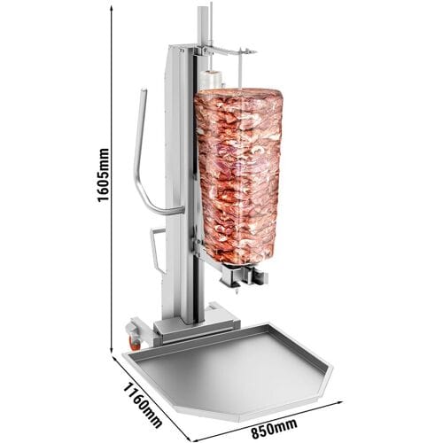 GGM Gastro Kebablift voor diverse döner-spiesen - max. draagvermogen: 350 kg zilver