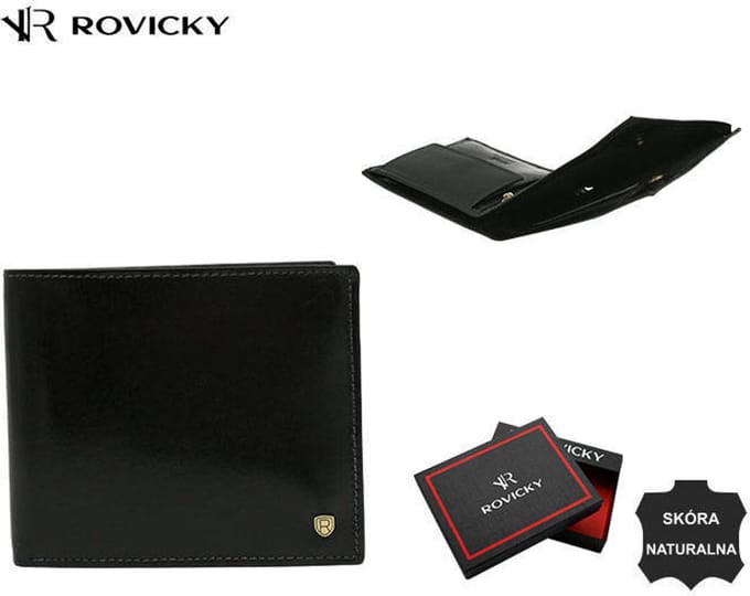 Rovicky® Modern - Herenportefeuille - Echt Leer - RFID Bescherming - Lakafwerking