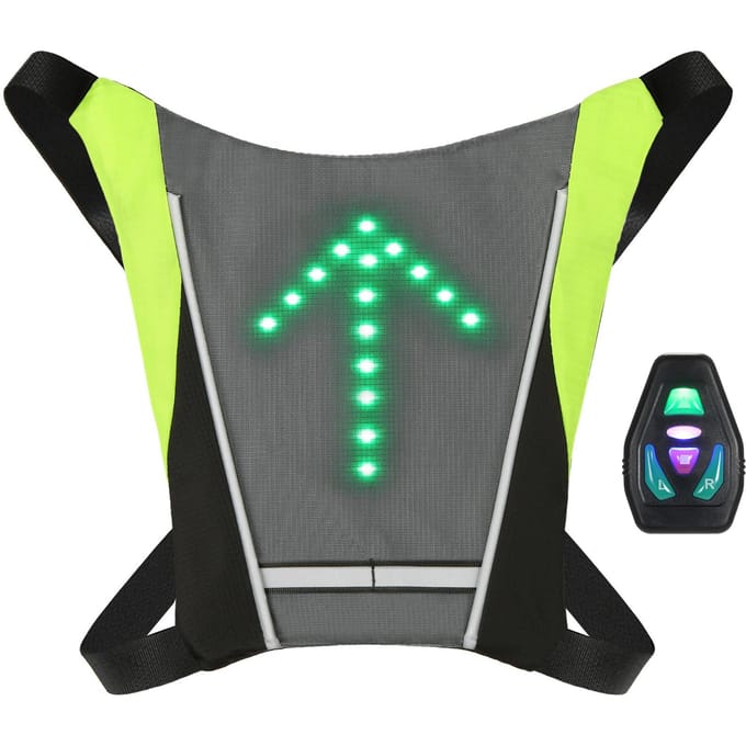 Knipperlicht Draadloze Afstandsbediening voor Reflecterend Vest Rugzak voor Fietsen Hardlopen Wandelen Joggen grijs