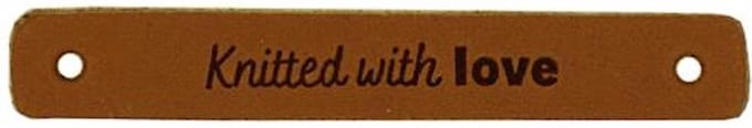 Durable Leren Labels – "Knitted with Love" – Durable (2 stuks)