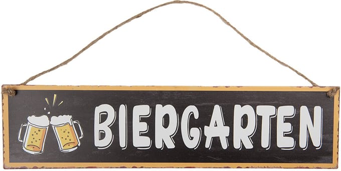 Clayre & Eef Tekstbord 40x10 cm Bruin Metaal Bier