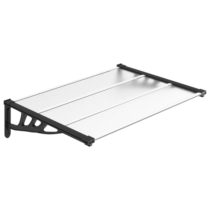 vidaXL - Deurluifel - 122x90 - cm - polycarbonaat - zwart - en - transparant