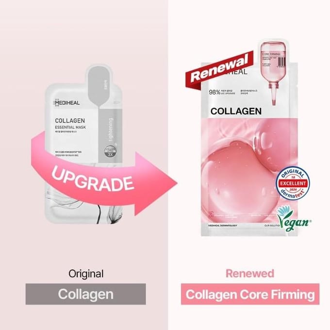 [MEDIHEAL] Essentieel Masker Collageen Kern Verstevigend 24ml*10ST pink