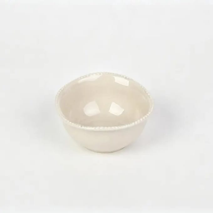 Schaaltjes – Pearls – parelrand – beige – Ø 11,6 cm – set van 6