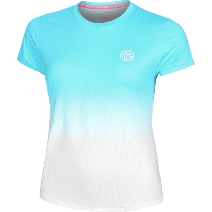 BIDI BADU Crew Gradiant T-shirt Dames-Turkoois,Wit