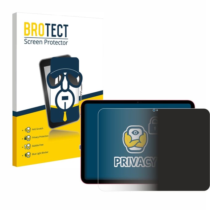 BROTECT - privacy screenprotector voor Apple iPad 10.9" 2022 (10. Gen.) - Folie Beschermfolie Blauwlichtfilter