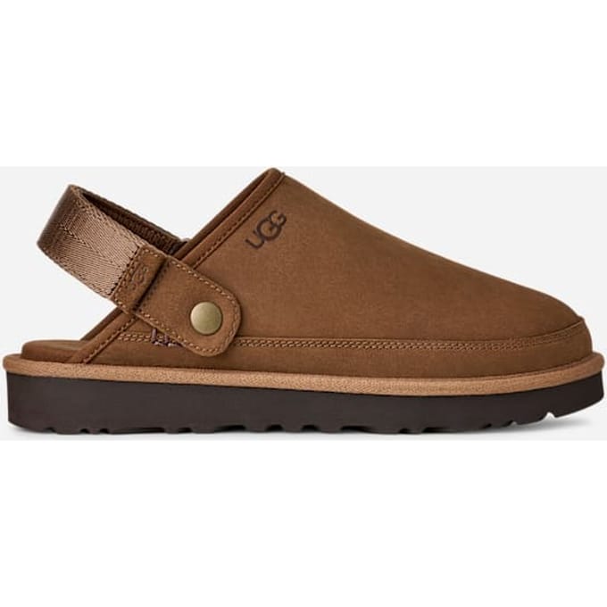 UGG® Goldencoast Clog II Nubuck in Brown, Size 11, Nubuck/Polyester/Leather