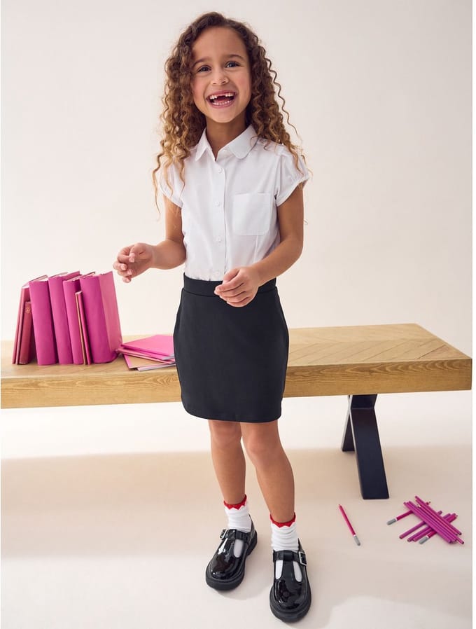 Next - Meisjes - Stretchy katoenen jersey schoolschort - Zwart