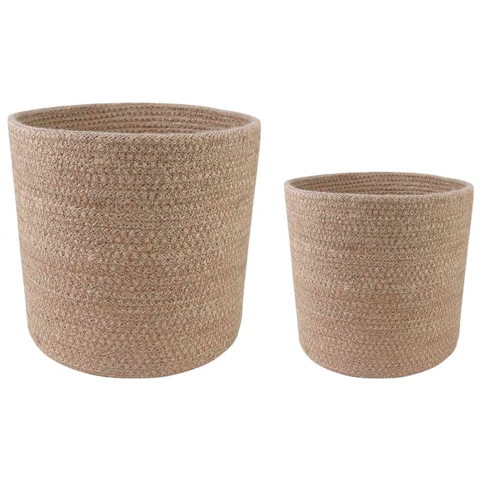 Set de pots de fleurs 2 pièces Naturel Ø 28 x 28 cm 100 % Jute Tossa