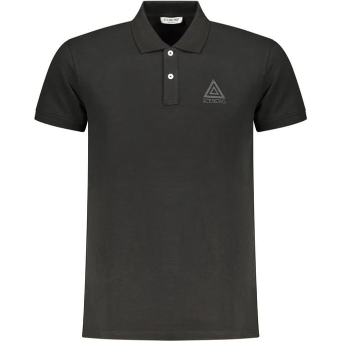 Zwarte Poloshirt Met Logo Van Een Ijsbergdriehoek