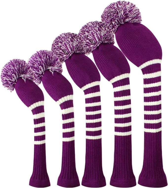 Breiset Golf Headcovers Set van 5 voor Driver, Fairway en Hybride Clubs