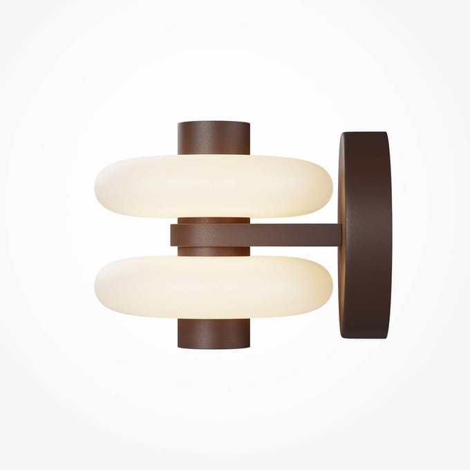 Maytoni LED wandlamp Nuvem, bruin, opaalglas, hoogte 15 cm, dimbaar