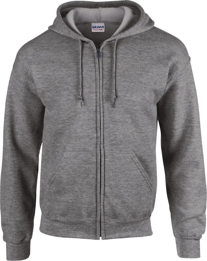 Gildan Heavy Blend™ Adult Full Zip Hooded Sweatshirt GI18600 - Graphite Heather - S