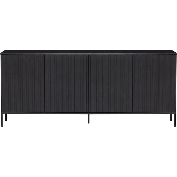 WOOOD New Gravure Dressoir - Grenen - Zwart - 85x200x44