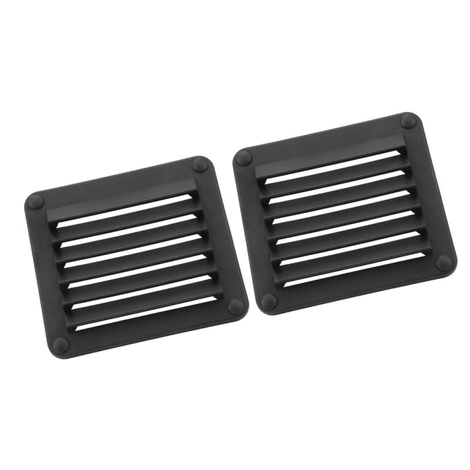 2 pièces Bouche d'aération Ventilation Ouverture Sortie d'échappement latérale Ouverture de ventilation rectangulaire Noir Black black