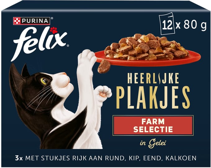 FELIX Heerlijke plakjes Farm selectie - Rund - 12 x 80g