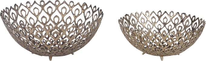 GROGOL - Decoratief dienblad set van 2 - Goud - Aluminium