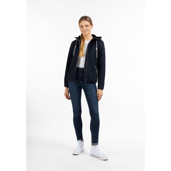 Schmuddelwedda Gebreide fleece jas Dames marine gem