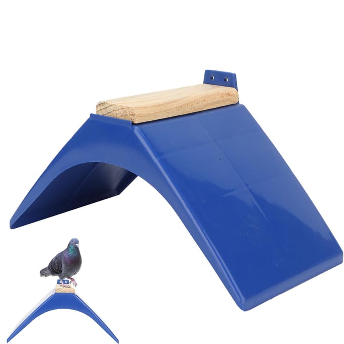 Pigeons de compagnie Cage Repose-pied Support Oiseau Plastique Perchoirs de support avec Bloc de bois Accessoires de cage Bleu avec blue