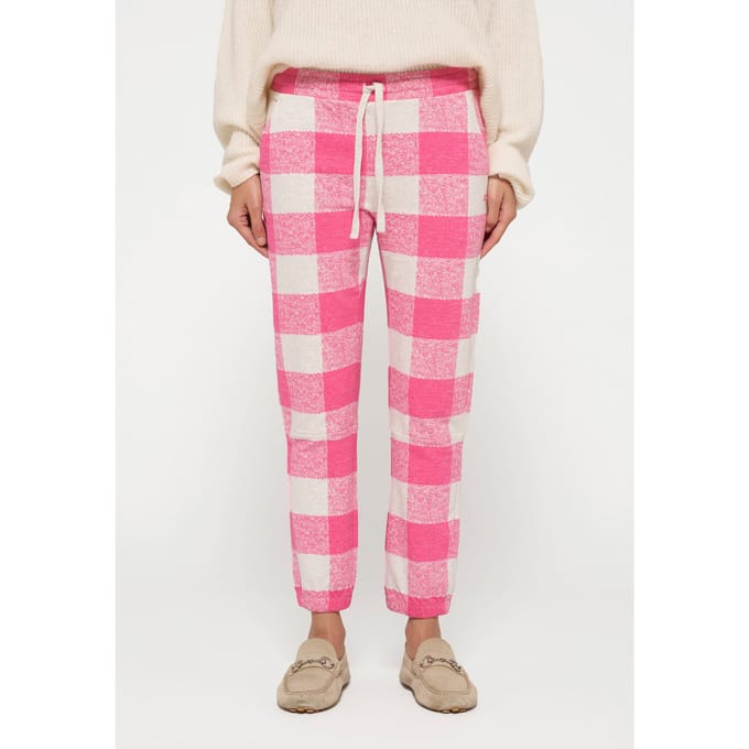 10DAYS Cropped Jogger Check Bright Pink Größe: M | Jogginghosen Outlet | Damen | Rosa