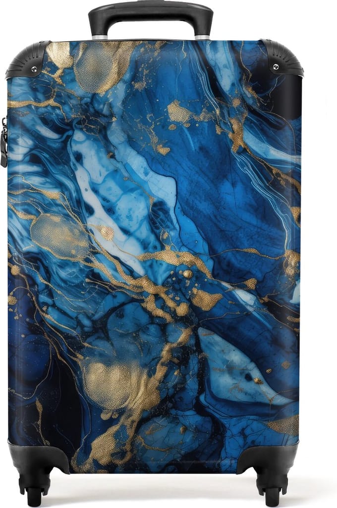 NoBoringSuitcases.com® - Blauwe koffer - Reiskoffer blauw - 55x35x25