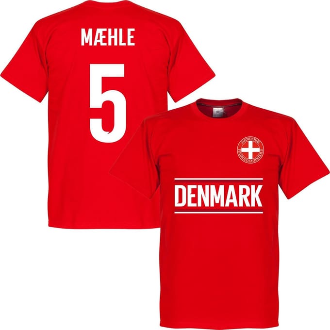 Denemarken Maehle 5 Team T-Shirt - Rood - S