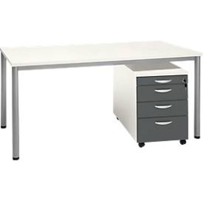 Complete set NEVADA, bureautafel B 1600 mm, poot ronde buis