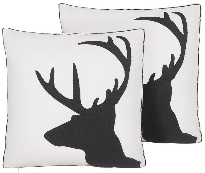 SHADRACK - Sierkussen set van 2 - Wit - 45 x 45 cm - Katoen