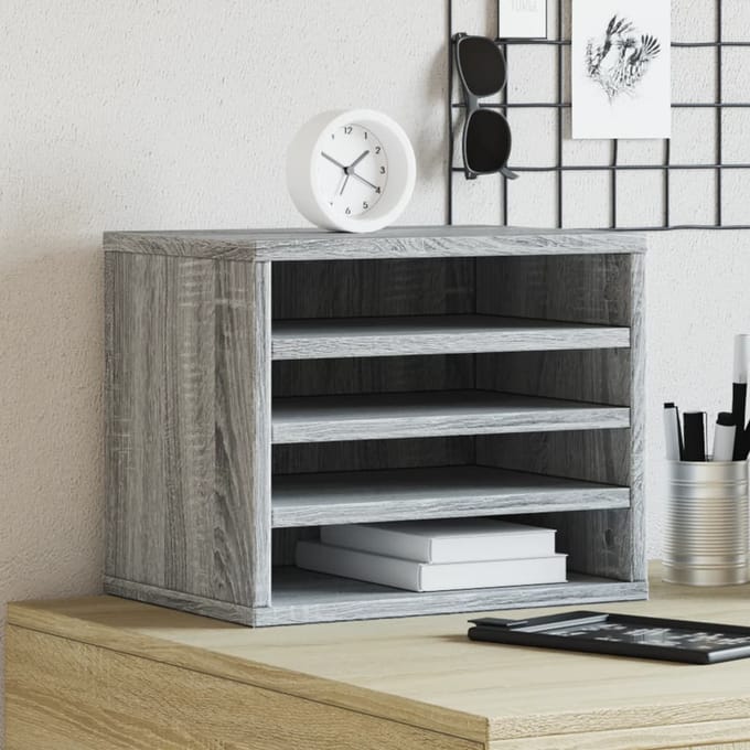 vidaXL - Bureau - organiser - 36x26x29,5 - cm - bewerkt - hout - grijs - sonoma - eiken