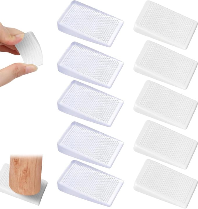 Rubberen Deurstoppers - Deurstops Wiggen - Deuren Stabiliseren - Zonder Vloerbeschadiging - 10 stuks - Transparant