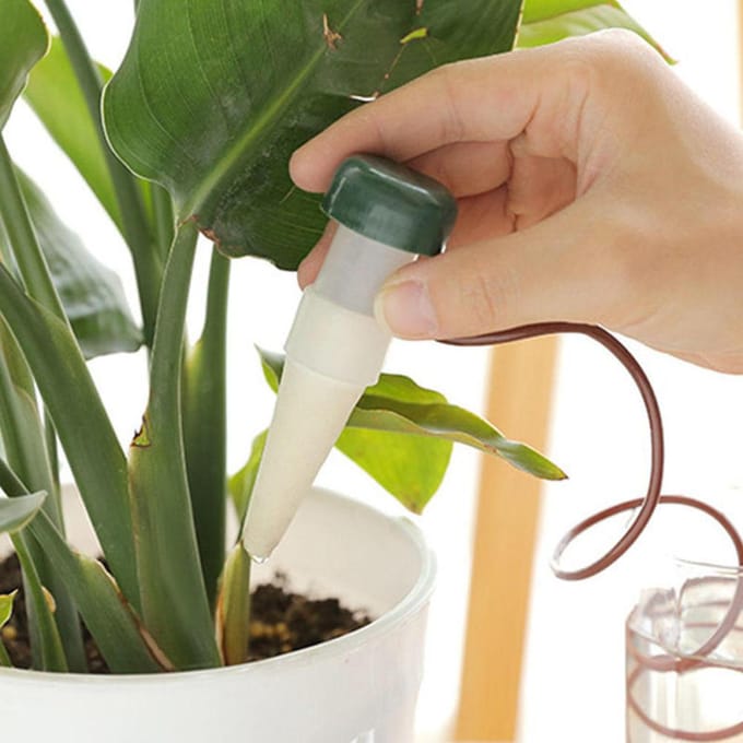 4 stuks Automatisch Zelfbewateringssysteem Bloemplant Water Druppelirrigatie Spuit gray