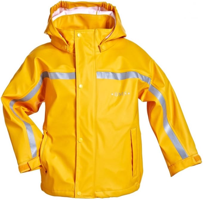 Gele kinder regenjas Buddel van BMS 80
